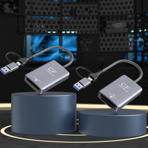 2-in-1 CF-Express-Typ-B-Kartenleser-Adapter, USB 3.2, 10 Gbit/s, tragbar 2