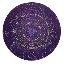 Tappetino divinatorio, pendolo astrologico in gomma con lettere stellate di forma rotonda Ma