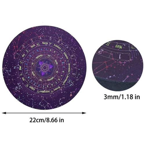 Divination Mat, Round Shape Starry Letter Rubber Astrology Pendulum Ma 2