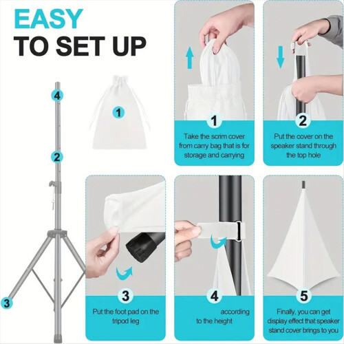 Universal DJ Light Speaker Stand Cover Stretchable Tripod Skirt Flexib 2