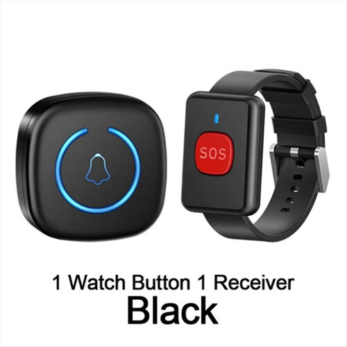 Wireless Watch Button Call Pager Emergency SOS for Elderly Patient Sys 2