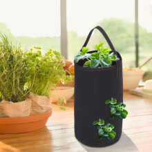 Black Felt Water-Resistant Plant Grow Bag 22cm Bottom, 36.7cm Height