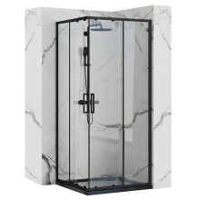 Καμπίνα Ντους Rea Punto 90x90 Μαύρο Χωρίς ντουζιέρα