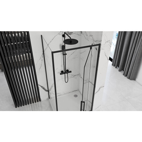 Καμπίνα Ντους Rea Rapid Swing Μαύρη Γωνιακή 120x100 2