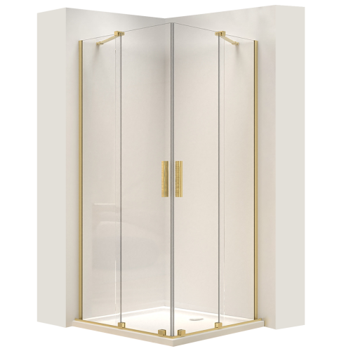 Καμπίνα Ντους Rea Montana Double Gold Brush 90x90 1