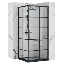 Shower Enclosure Rea Concept Black 90x90 With black shower tray Savoy