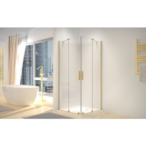 Καμπίνα Ντους Rea Montana Double Gold Brush 80x100 2