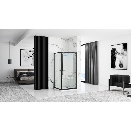 Καμπίνα Ντους Rea Space In Black 80x100 Χωρίς ντουζιέρα 1