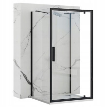 Καμπίνα Ντους Rea Rapid Swing Μαύρη Επιτοίχια 120x100
