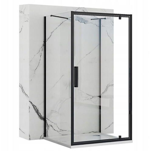 Καμπίνα Ντους Rea Rapid Swing Μαύρη Επιτοίχια 120x100