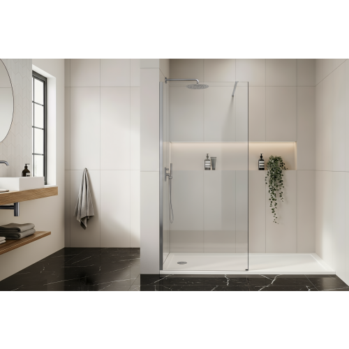 Zuhanyfal Rea Flexi Transparent / Chrome 100 2