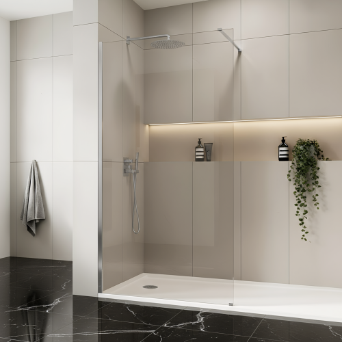 Zuhanyfal Rea Flexi Transparent / Chrome 130 2