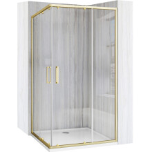 Shower Enclosure Rea City 80x100 Brush Gold Without Shower Tray