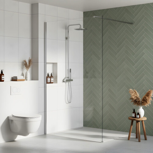 Zuhanyfal Rea Flexi Transparent / Chrome 140 1