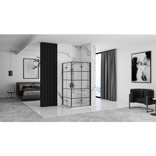 Rea Molière Black Διπλή Καμπίνα Ντους 90x90 1