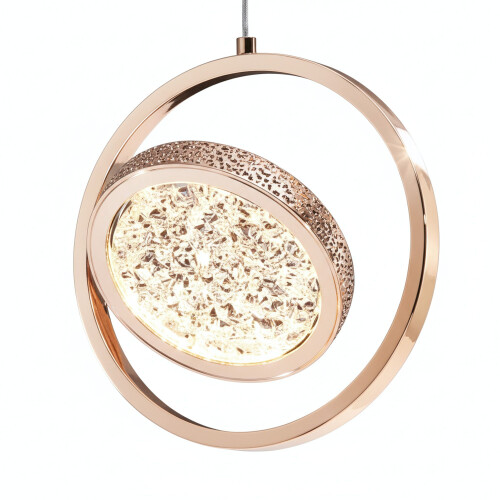 Κρυστάλλινο Κρεμαστό Φωτιστικό Lhj106-1cp Light Rose Gold 1