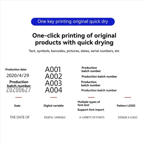 Imprimante jet d'encre portable détachable avec code QR intelligent DP19 1