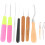 9 Pieces Bent Latch Hook Crochet Needle Set Dreadlocks Tool Hair Locking for Braid Carpet Making 1