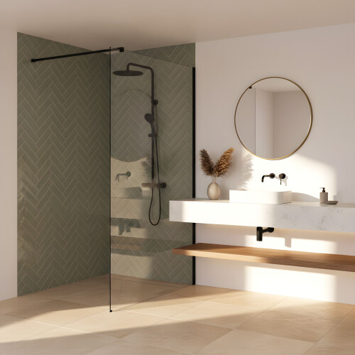 Zuhanyfal Rea Flexi Transparent / Black 110 1