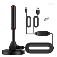 HD-binnenantenne voor tv, digitale tv-antenne voor binnen met een bereik van 120 mijl en signaalversterker, ondersteunt 4K/1080P/UHF/VHF/Freeview HDTV