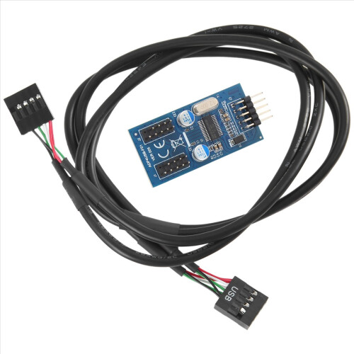 Bundkort 9-benet USB-header til 2-han-adapterkort USB2.0 dobbeltstiksplitter 2