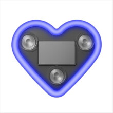 Oświetlenie LED do samochodu, neonowe światło słoneczne Love Heart do trójkąta lub tylnej szyby, niebieskie