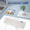 Wireless Slim White Keyboard + Wireless Optical Mouse Set for PC and Laptop 6