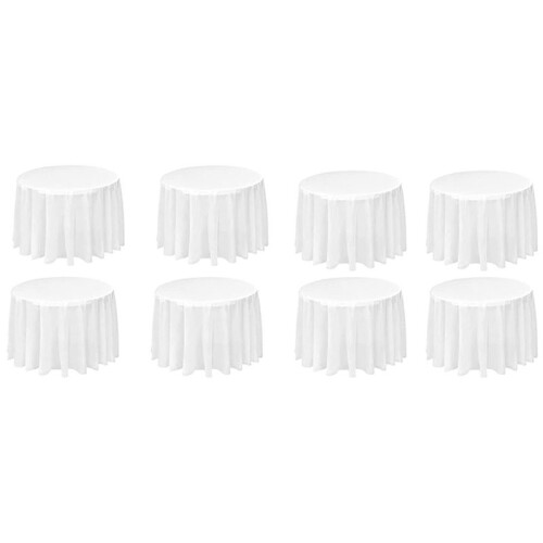 16 Pack Round Tablecloth, 84 Inch White Disposable Table Covers PEVA Waterproof Plastic Tablecloths (White) 2