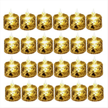 24 Pcs Led Tealight Candles Battery Operated Smokeless Candle Lamp for Valentines Weddings Dining Tables 1.42x2.56in