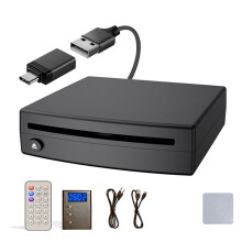 Lecteur CD externe via port USB, lecteur CD universel pour voiture/camion avec adaptateur audio intégré.