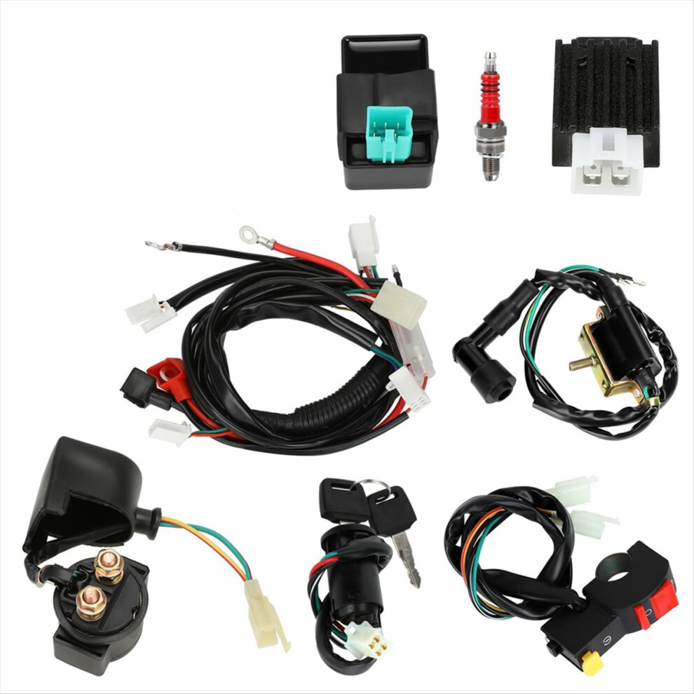 Pit Bike Wiring Harness Electric For 50Cc 70Cc 90Cc 110Cc 4-Stroke Engine Ssr 70 4 Parts 4853466394437