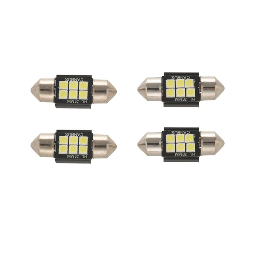 400 Lumens Led Bulbs For Interior Car Lights License Plate Dome Map Door Courtesy 31Mm Festoon De3175 6428 Xenon White 4853252718225