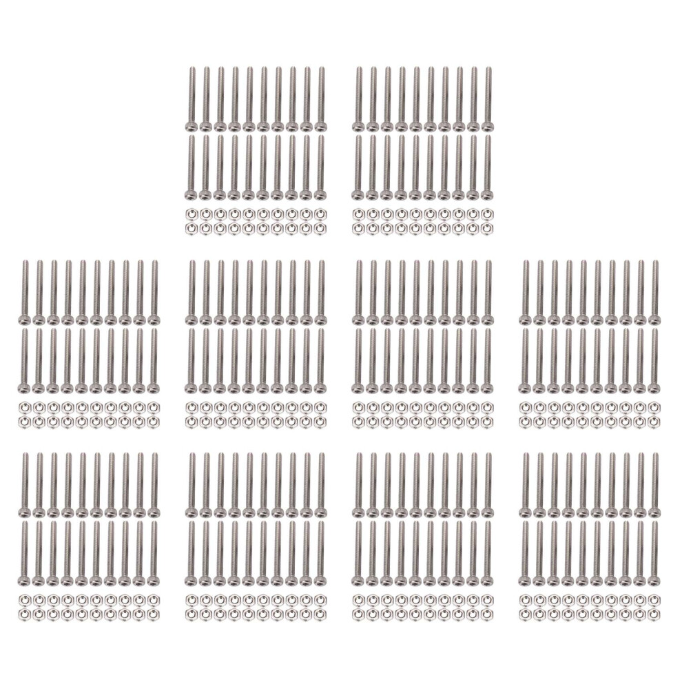 M2 x 20mm Long Hex Socket Knurled Cap Screws Bolts Nuts Set 200Pcs-image-OPC-PN7XCCX-NEW
