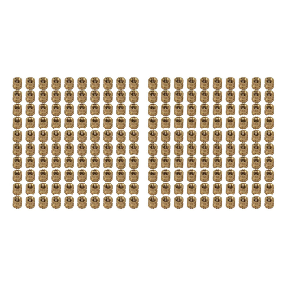 M2 X 3Mm Brass Cylinder Knurled Threaded Round Insert Embedded Nuts 200Pcs 4853466350983