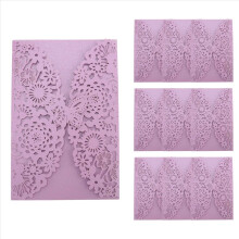 10Pcs/Set Delicate Carved Butterflies Romantic Wedding Party Invitation Card Envelope Invitations for Wedding:Light