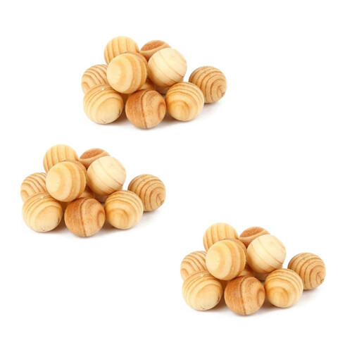 30X Natural Cedar Wood Balls Lavender Repellent Wardrobe Clothes Drawer