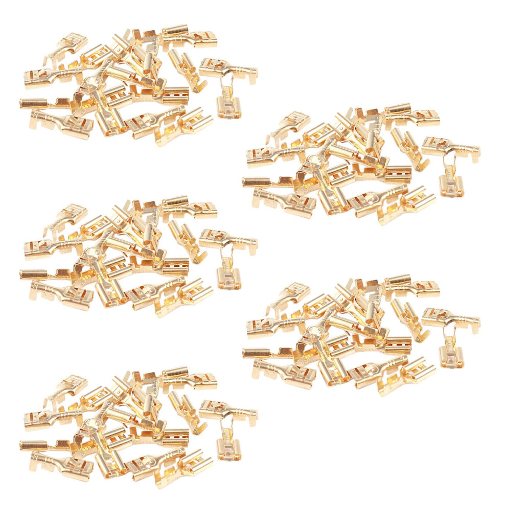Brass 6.3 Mm Connectors Female Spade Cable Terminals, 100 Piece 4853466358392