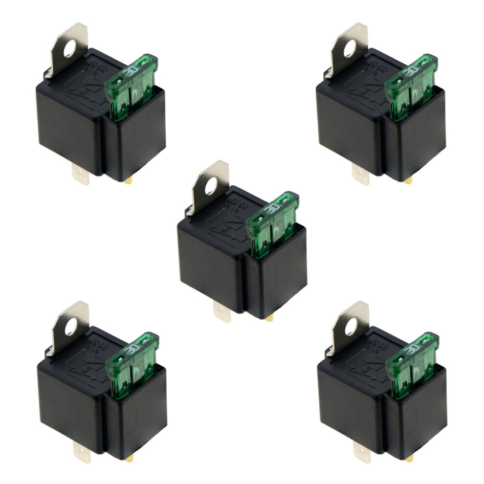 5X 4Pin Dc12v 30A Fused On/Off Automotive Fused Relay With Insurance Wire 4853466360845