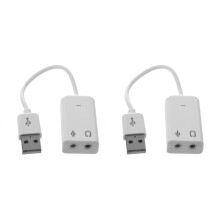 3 stuks 3,5 mm microfoon-koptelefoonaansluiting USB 2.0 geluidskaart luidspreker audioadapter wit