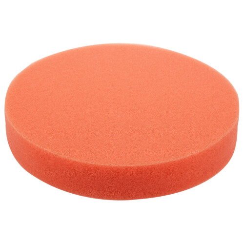 Kit com 10 boinas de polimento de esponja macia e plana de 150 mm (6 polegadas) para polidora de automóveis. Cor: Laranja. 1