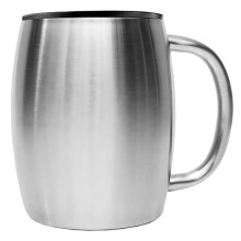 Caneca térmica portátil de aço inoxidável para cerveja, 420ml, com parede dupla de isolamento, leve e ideal para uso no escritório.