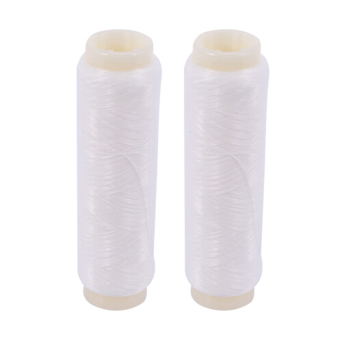 2x Köder-Gummischnur, elastische, starke Angelschnur zum Angeln, 200 m, 0,2 mm, 3