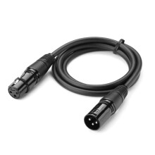 3-benet XLR-kabel, han-til-hun, lydkanon, mikrofonkabel til mixer og forstærker, balanceret forlængerkabel