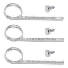Lot de 3 anneaux de coulisse de trompette en cuivre argenté, anneau de tirage de piston de trompette avec 3 vis, anneau de coulisse de trompette