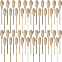 50 Stück Holzlöffel für Bastelarbeiten – 30 cm lange Küchenlöffel aus Holz zum Kochen, ovale Holzlöffel mit langem Griff