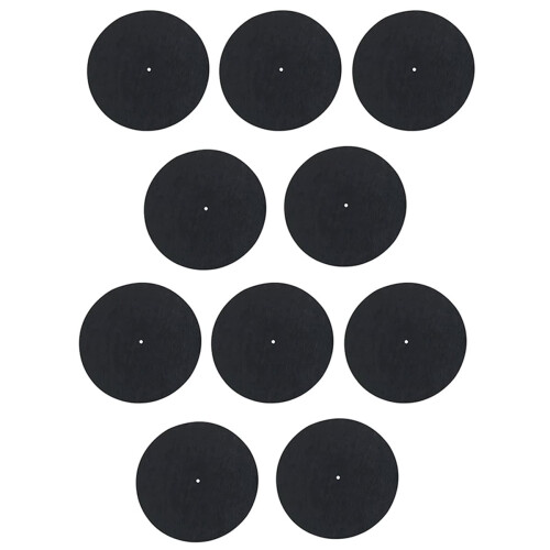 Conjunto de 10 tapetes antiestáticos para toca-discos de vinil de 10 polegadas, com redução de ruído para melhor qualidade de som.
