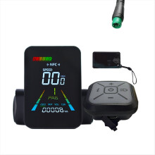 F3 Elcykel NFC LCD-skärm Animerad färgmätare 24V/36V/48V/60V UART Elscooter NFC LCD-mätare Hastighetsmätare 5-pinnar