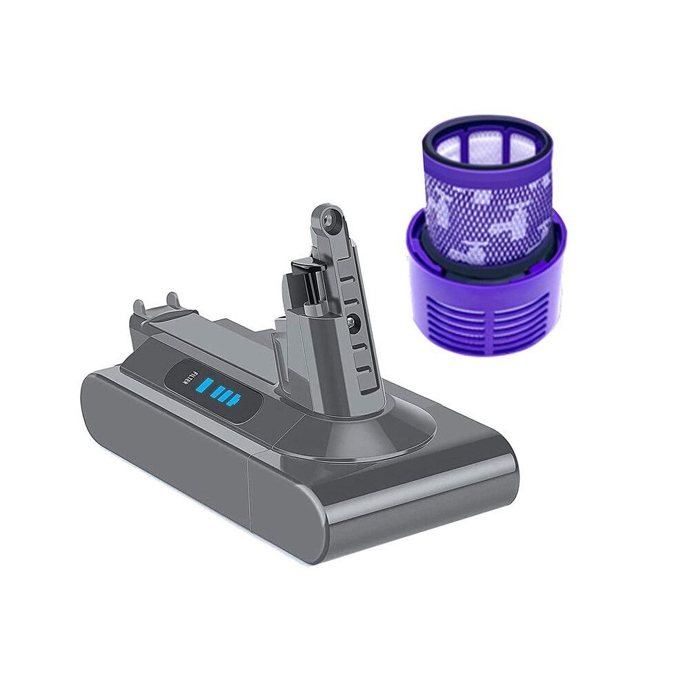 Replace V10 Battery Adapter 25.2V+Filter for Dyson SV12 Fluffy Animal Absolute Reminder