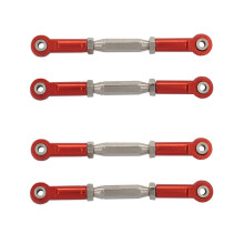4 Stück verstellbare Lenkgestänge-Servo-Zugstangen aus Metall für Slash 5807 HQ727 1/10 RC-Car-Upgrade-Teile, 1