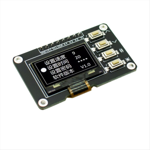 Tela OLED de 0,96 polegadas branca, módulo de tela 12864 com teclado de 4 teclas e interface IIC SSD1315 branco